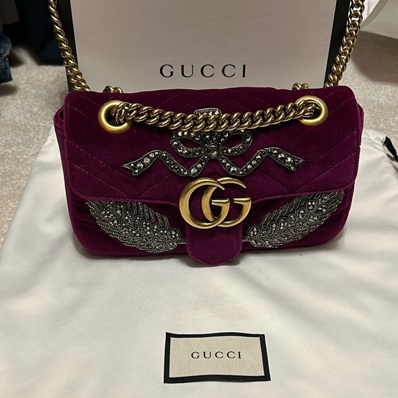 GUCCI MARMONT limited edition in velvet & silk lining - Picture 1 of 12